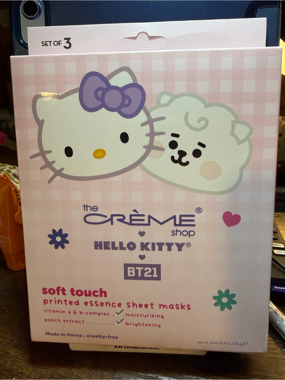 The Crème Shop Hello Kitty Sheet Masks. Korean Beauty. 3 Piece Box Set.